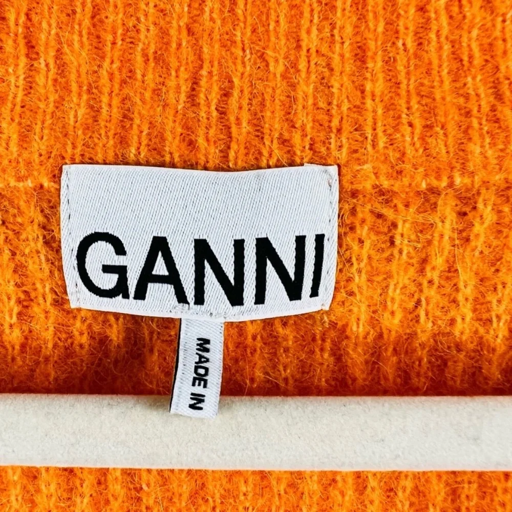 Ganni Orange Knit Crystal-Embellished Cardigan - Picture 6 of 8